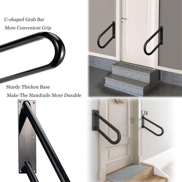Outdoor Handrail for Steps - Outdoor Grab Bars Wall Mount for Steps, Hand Rails - Picture 3 of 8
